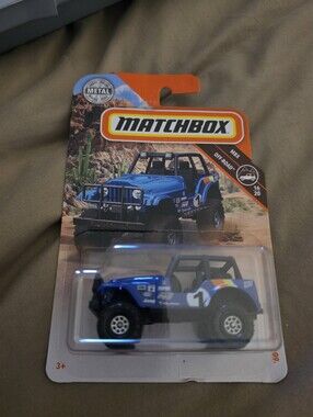 Matchbox Blue Off-Road Jeep Toy with Rainbow Accent